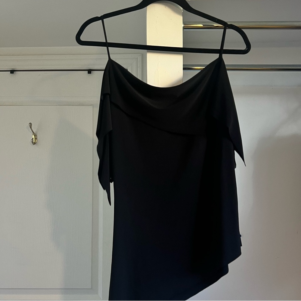 Black Asymmetrical Sleeveless cami Top